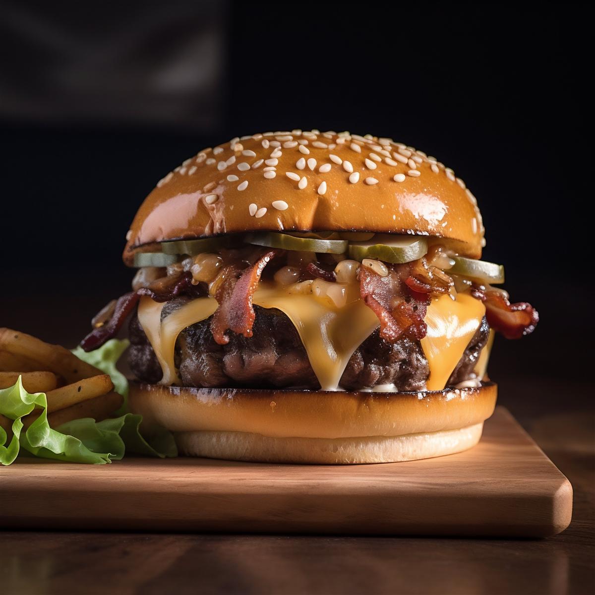 Hambúrguer com bacon crocante